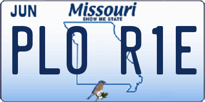 MO license plate PL0R1E