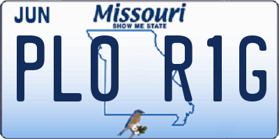 MO license plate PL0R1G