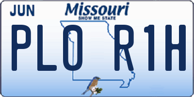 MO license plate PL0R1H