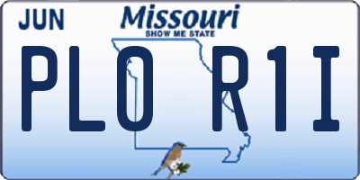 MO license plate PL0R1I