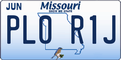 MO license plate PL0R1J