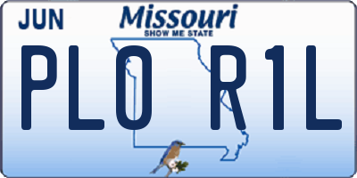 MO license plate PL0R1L