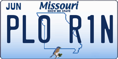 MO license plate PL0R1N