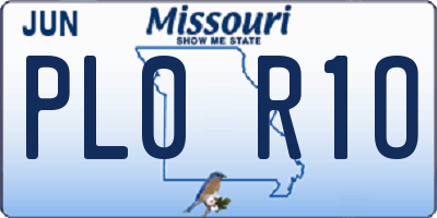 MO license plate PL0R1O