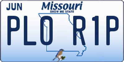 MO license plate PL0R1P