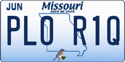 MO license plate PL0R1Q