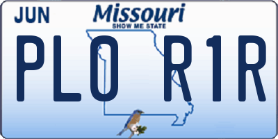 MO license plate PL0R1R