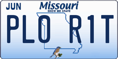 MO license plate PL0R1T