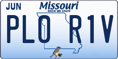 MO license plate PL0R1V