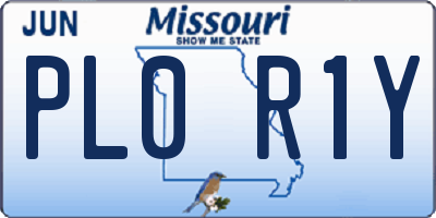 MO license plate PL0R1Y