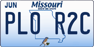 MO license plate PL0R2C