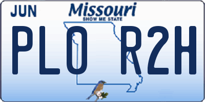 MO license plate PL0R2H