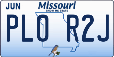 MO license plate PL0R2J