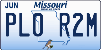 MO license plate PL0R2M
