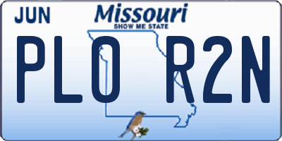 MO license plate PL0R2N
