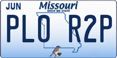 MO license plate PL0R2P