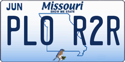 MO license plate PL0R2R