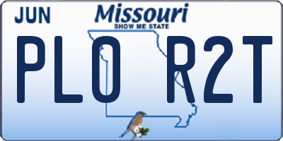 MO license plate PL0R2T