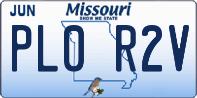 MO license plate PL0R2V