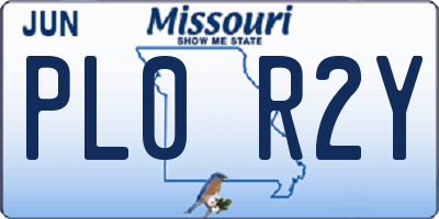 MO license plate PL0R2Y