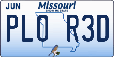 MO license plate PL0R3D