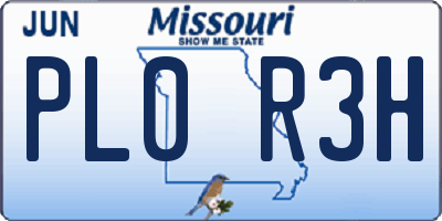 MO license plate PL0R3H
