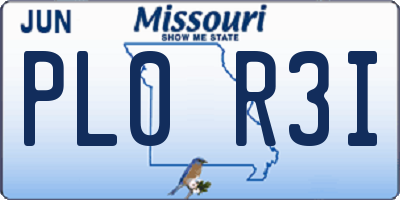MO license plate PL0R3I