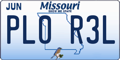 MO license plate PL0R3L