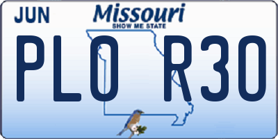 MO license plate PL0R3O
