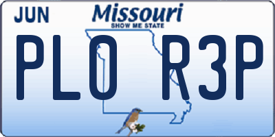 MO license plate PL0R3P