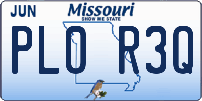 MO license plate PL0R3Q