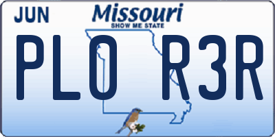 MO license plate PL0R3R