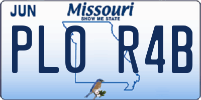 MO license plate PL0R4B