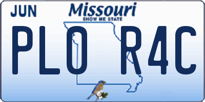 MO license plate PL0R4C