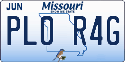 MO license plate PL0R4G