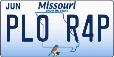 MO license plate PL0R4P