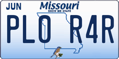 MO license plate PL0R4R