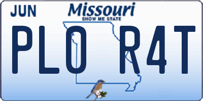 MO license plate PL0R4T
