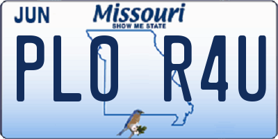 MO license plate PL0R4U