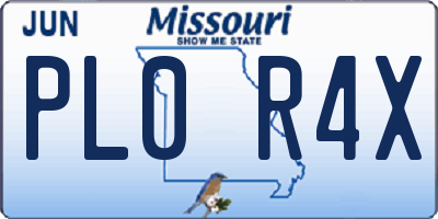MO license plate PL0R4X