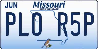MO license plate PL0R5P