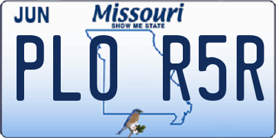 MO license plate PL0R5R