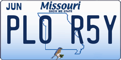 MO license plate PL0R5Y