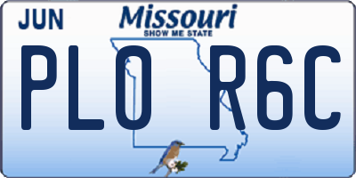 MO license plate PL0R6C