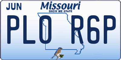 MO license plate PL0R6P
