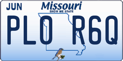 MO license plate PL0R6Q