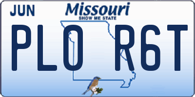 MO license plate PL0R6T