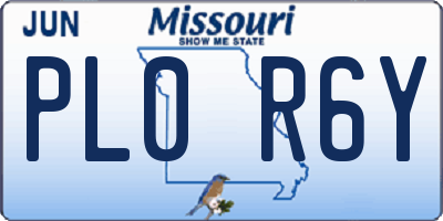 MO license plate PL0R6Y