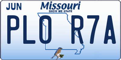 MO license plate PL0R7A