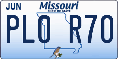 MO license plate PL0R7O